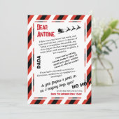 DADA Brief vom Santa The Sleigh, der vergessen hat Einladung (Stehend Vorderseite)