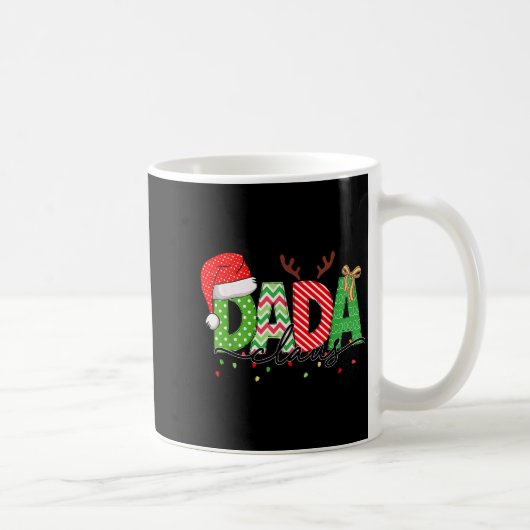 Dada Claus Christmas Lights Pajama Family Matching Kaffeetasse (Rechts)