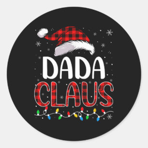 Dada Claus Weihnachtsbeleuchtung Matching Family X Runder Aufkleber