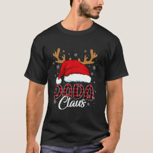 Dada Claus Weihnachtsmannmütze Reindeer Red Karier T-Shirt