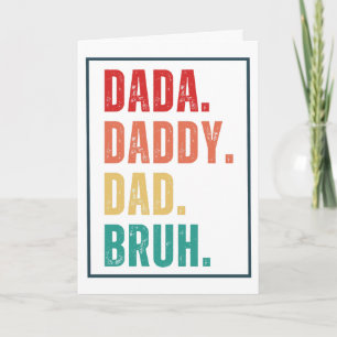 Dada Daddy Dad Bruh bedrucktes Retro-Vatertags-Des Karte