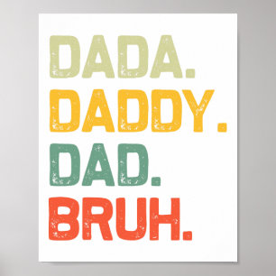 Dada Daddy Papa Bruh Geschenke Männer Lustig Retro Poster