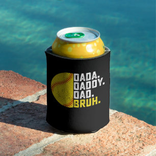 Dada Daddy Papa Bruh Softball Vatertag Vintage Dosenkühler