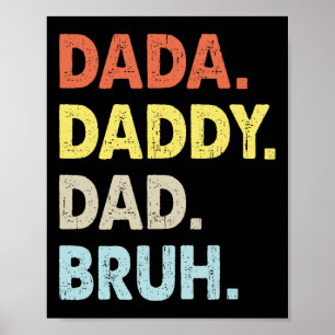 Dada Daddy Papa Bruh Vatertag Spaß Vintage Poster