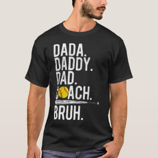 Dada Daddy Papa Bruh Vintage Softball Trainer Papa T-Shirt