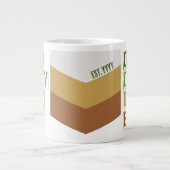 Dada Daddy Vater Bruh Custom Est Modern Green Tan Jumbo-Tasse (Vorderseite)