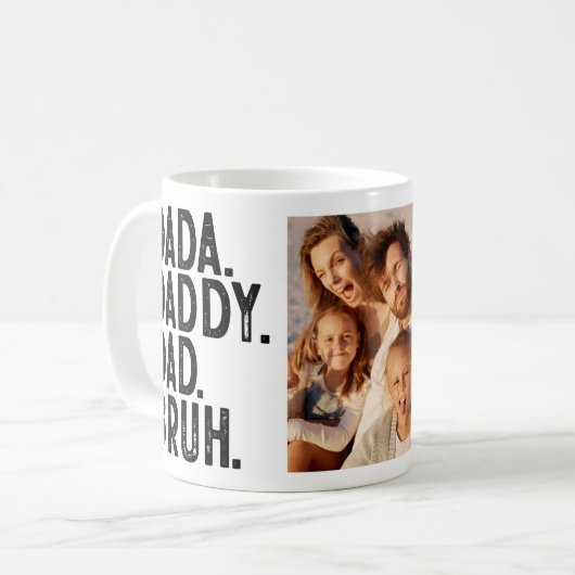 DADA DADDY VATER BRUH Custom FOTO VATHERTAY Kaffeetasse (Vorderseite Links)