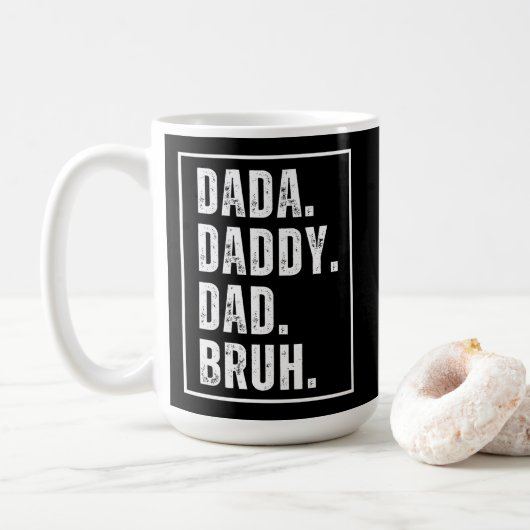 Dada Daddy Vater Bruh verzweifelt Retro Vatertag Kaffeetasse (Mit Donut)