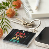 Dada Daddy Vater Bruh verzweifelt Retro Vatertag Schlüsselanhänger (Vorderseite rechts)