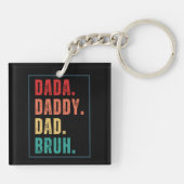 Dada Daddy Vater Bruh verzweifelt Retro Vatertag Schlüsselanhänger (Rückseite)