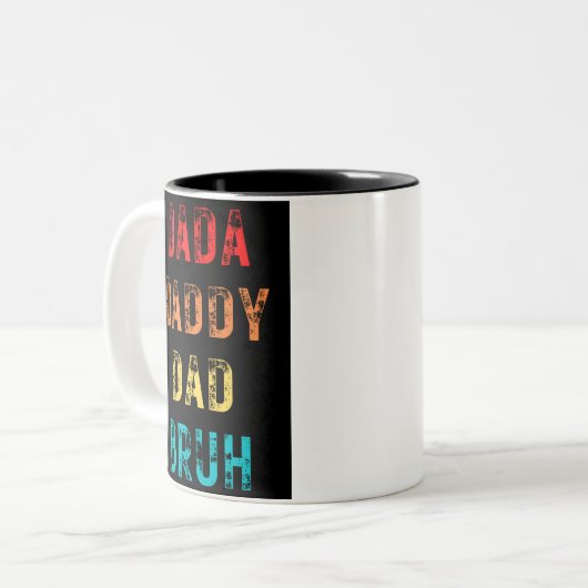 Dada Daddy Vater Bruh Zwei-Tone-Kaffee-Tasse Zweifarbige Tasse (Vorderseite Links)
