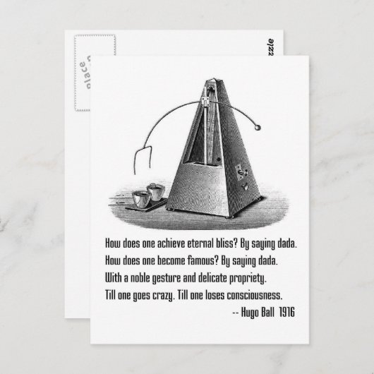 Dada definiert postkarte (Vorne/Hinten)