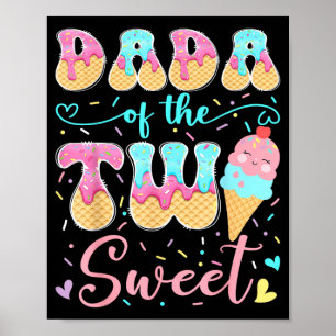Dada des süßen 2. Geburtstagsmädchens Eiscreme Poster