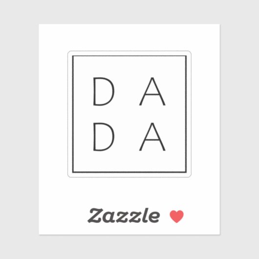 DADA Erster Tag des Vaters Gegenwart Aufkleber (Blatt)