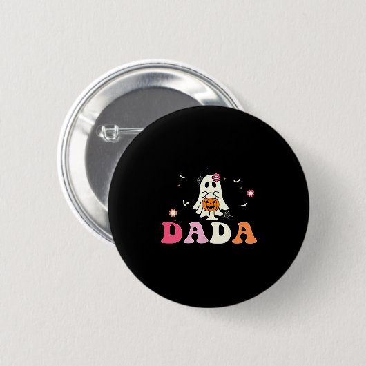 Dada Ghost Boo One Soky Dad First Halloween Birthd Button (Vorne & Hinten)