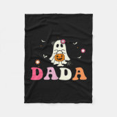 Dada Ghost Boo One Soky Dad First Halloween Birthd Fleecedecke (Vorderseite)