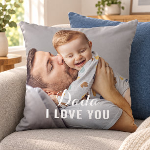 Dada, ich liebe dich, Foto zum Vatertag Kissen
