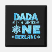 Dada In A Winter Onederland Bday Girl Sweet Snowfl Magnet (Vorne)