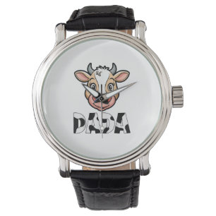 Dada Kuh Print Cow Muster Vatertag Armbanduhr