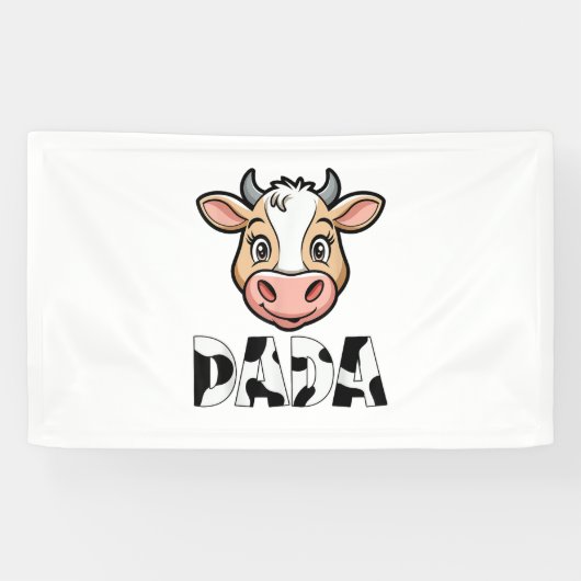 Dada Kuh Print Cow Muster Vatertag Banner (Horizontal)