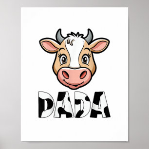 Dada Kuh Print Cow Muster Vatertag Poster