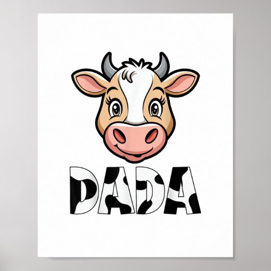Dada Kuh Print Cow Muster Vatertag Poster (Vorne)
