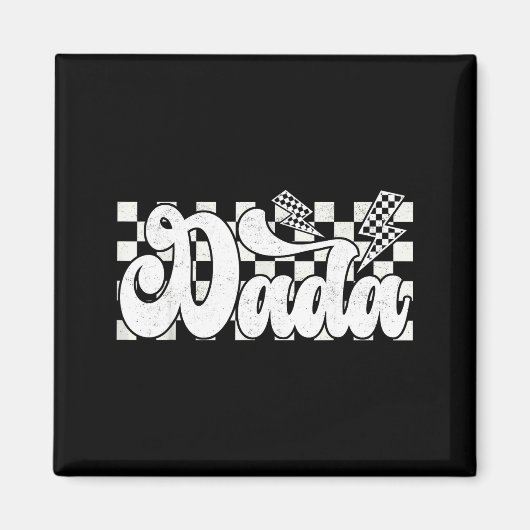 Dada Lightning Checkered Father's Day Dad Grandpa  Magnet (Vorne)