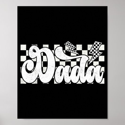 Dada Lightning Checkered Father's Day Dad Grandpa  Poster (Vorne)