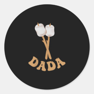 Dada Marshmallow glücklicher Camper 1. Geburtstag Runder Aufkleber