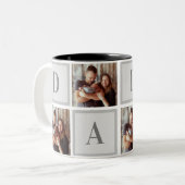 DADA Modern Foto Collage Vathers Day Zweifarbige Tasse (Vorderseite Links)