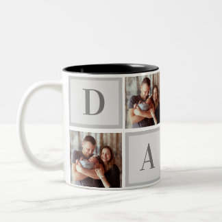 DADA Modern Foto Collage Vathers Day Zweifarbige Tasse