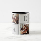 DADA Modern Foto Collage Vathers Day Zweifarbige Tasse (Mittel)