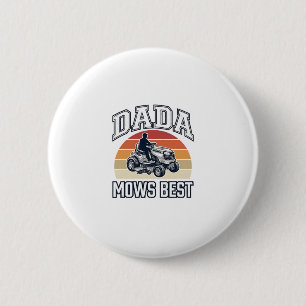 Dada Mows Best Vintage-Rasenmäher-Shirt-Design_1 Button