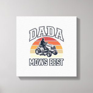 Dada Mows Best Vintage-Rasenmäher-Shirt-Design_1 Leinwanddruck