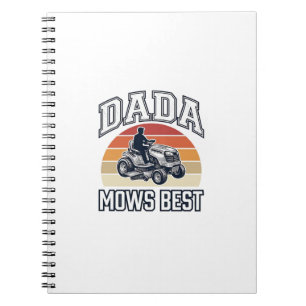 Dada Mows Best Vintage-Rasenmäher-Shirt-Design_1 Notizblock