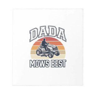 Dada Mows Best Vintage-Rasenmäher-Shirt-Design_1 Notizblock
