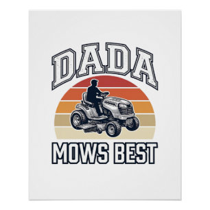 Dada Mows Best Vintage-Rasenmäher-Shirt-Design_1 Poster