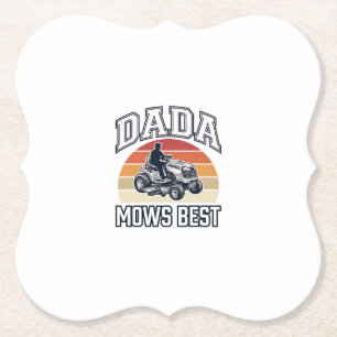 Dada Mows Best Vintage-Rasenmäher-Shirt-Design_1 Untersetzer
