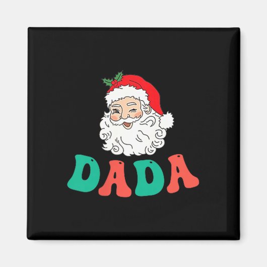 Dada Of 1st Birthday Pajamas Christmas Santa Match Magnet (Vorne)