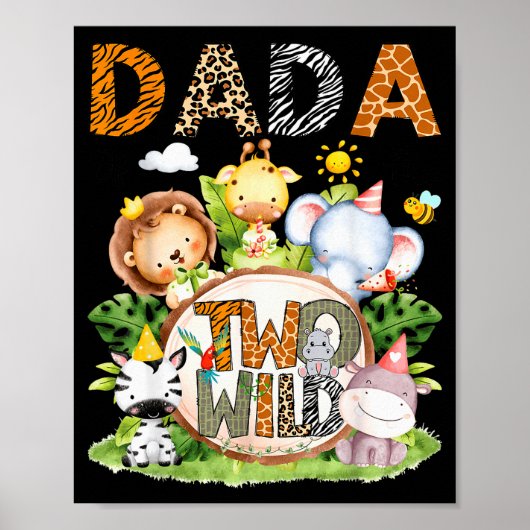 Dada Of The Two Wild Safari Jungle 2nd Birthday Bo Poster (Vorne)