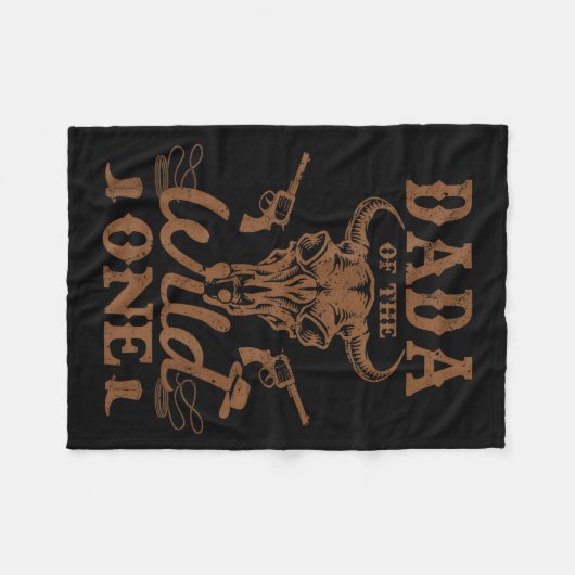 Dada Of The Wild One Cowboy Western Rodeo Party Ma Fleecedecke (Vorderseite (Horizontal))