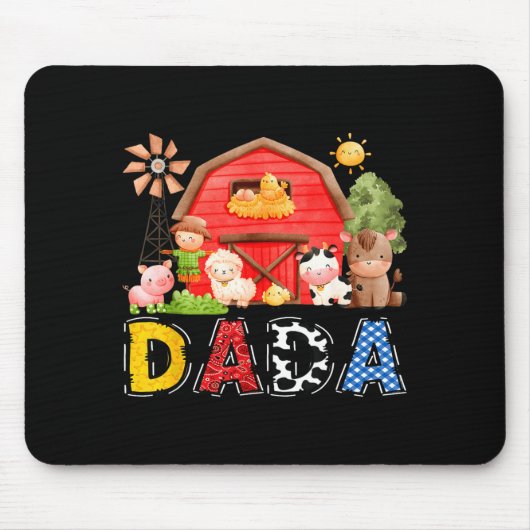 Dada Red Farm Cow Birthday Boy Matching Family Par Mousepad (Vorne)