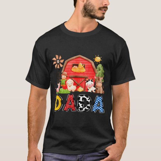 Dada Red Farm Cow Birthday Boy Matching Family Par T-Shirt (Vorderseite)