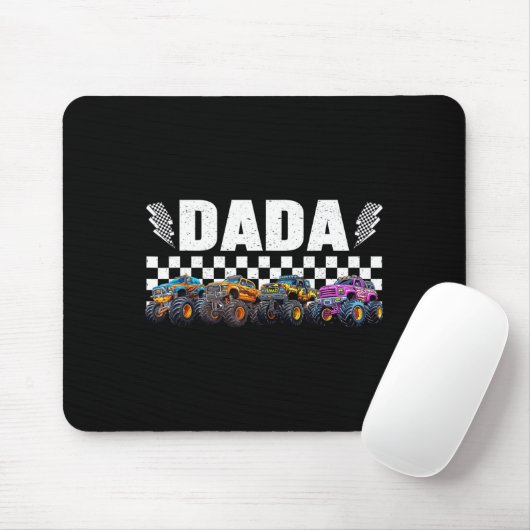 Dada Retro Monster Truck Family Crew Birthday Matc Mousepad (Mit Mouse)