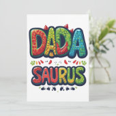 DADA SAURUS Card - Fun Dinosaur Vater Celebration Einladung (Stehend Vorderseite)
