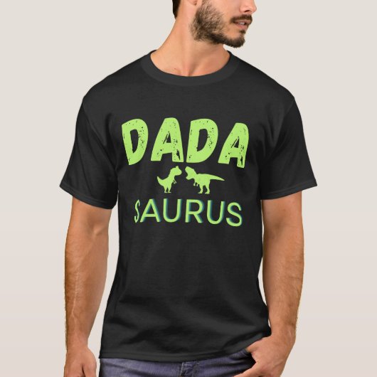 Dada Saurus Matching Family Geburtstag Dinosaurier T-Shirt (Vorderseite)
