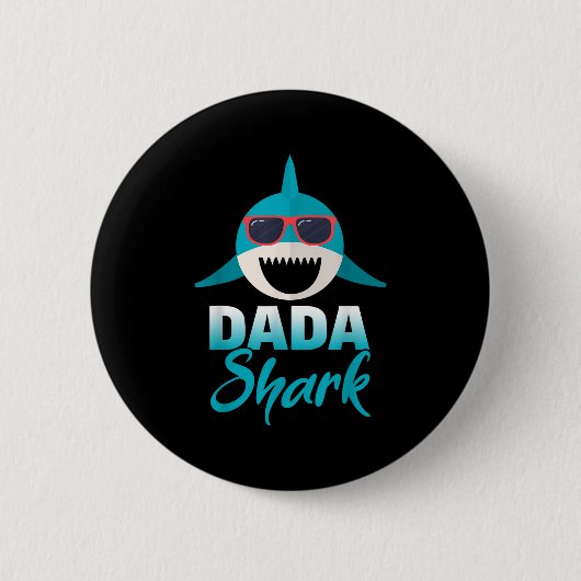 Dada Shark Wearing Cool Sungles Daddy Button (Vorderseite)