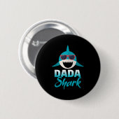 Dada Shark Wearing Cool Sungles Daddy Button (Vorne & Hinten)