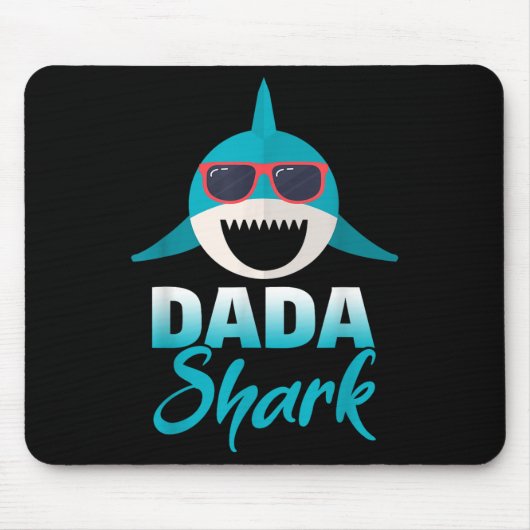 Dada Shark Wearing Cool Sungles Daddy Mousepad (Vorne)