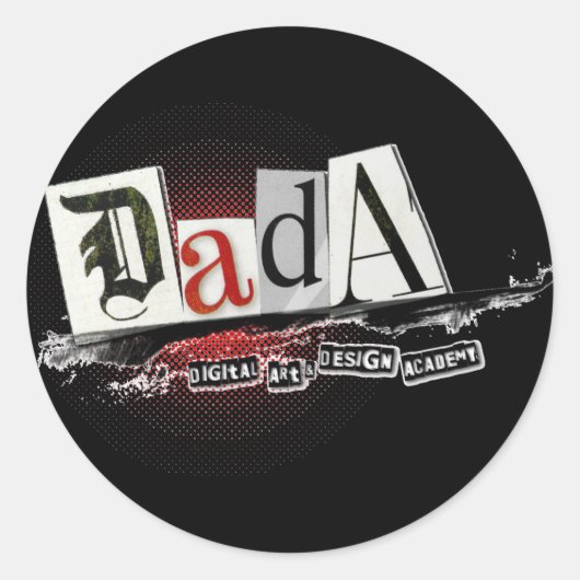 DADA Small (20) Black Stickers (Vorderseite)